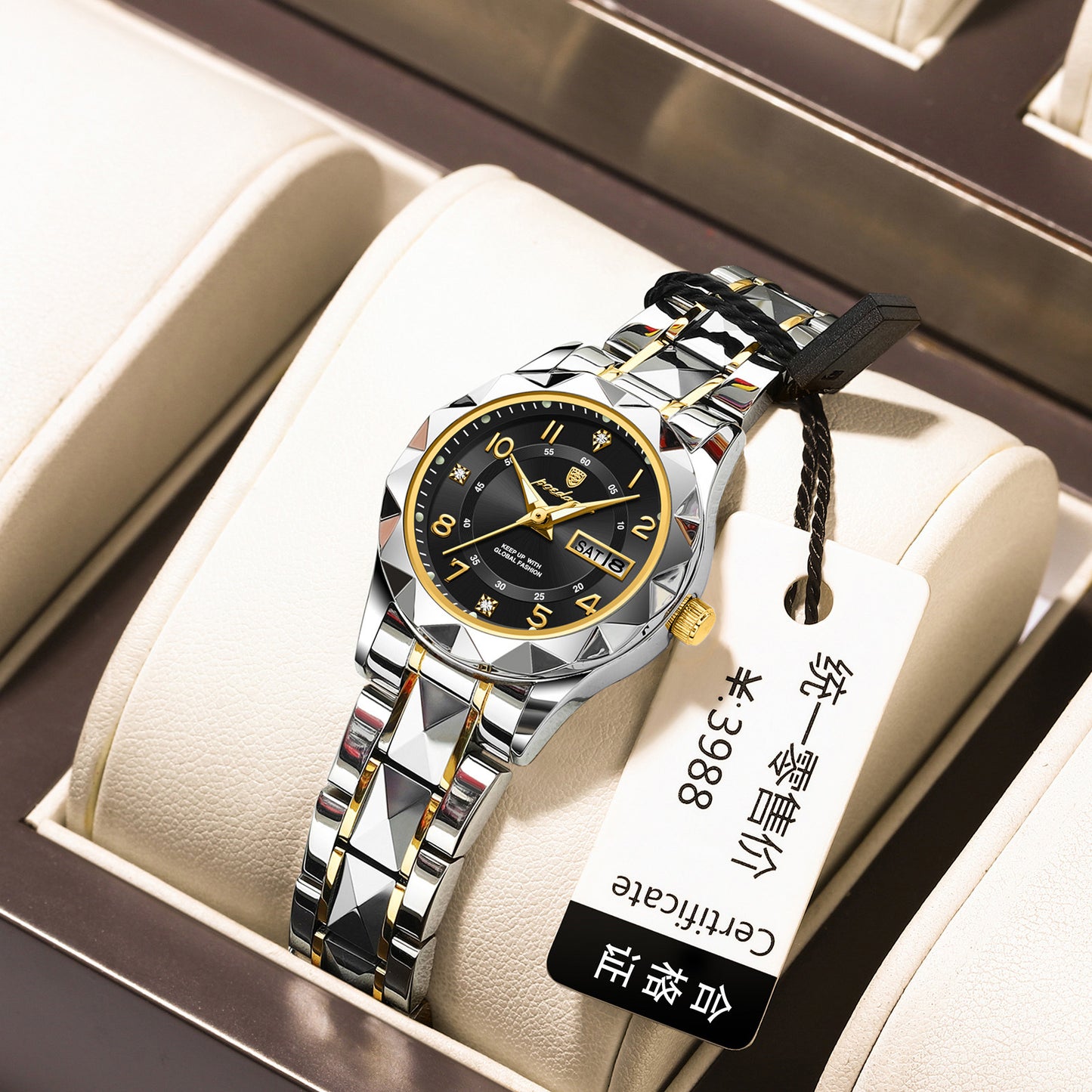 Women's Quartz Watch with Calendar and Luminous Display
