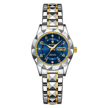 Women's Quartz Watch with Calendar and Luminous Display
