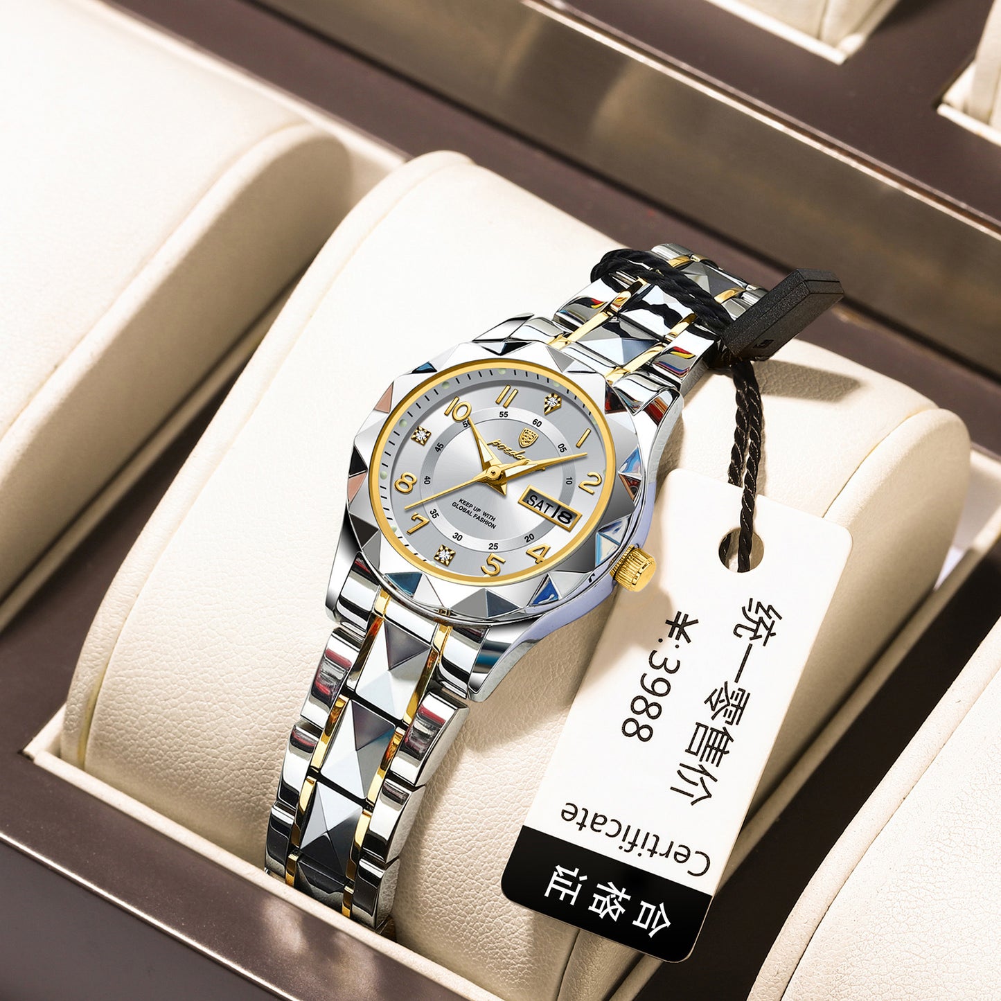 Women's Quartz Watch with Calendar and Luminous Display