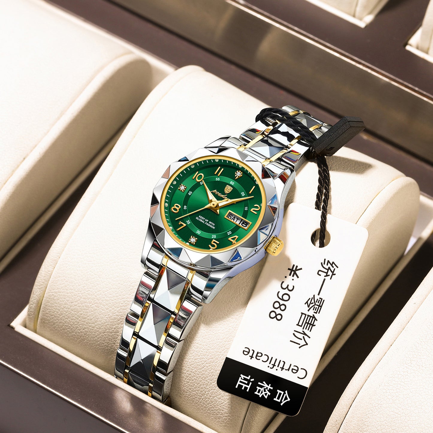 Women's Quartz Watch with Calendar and Luminous Display